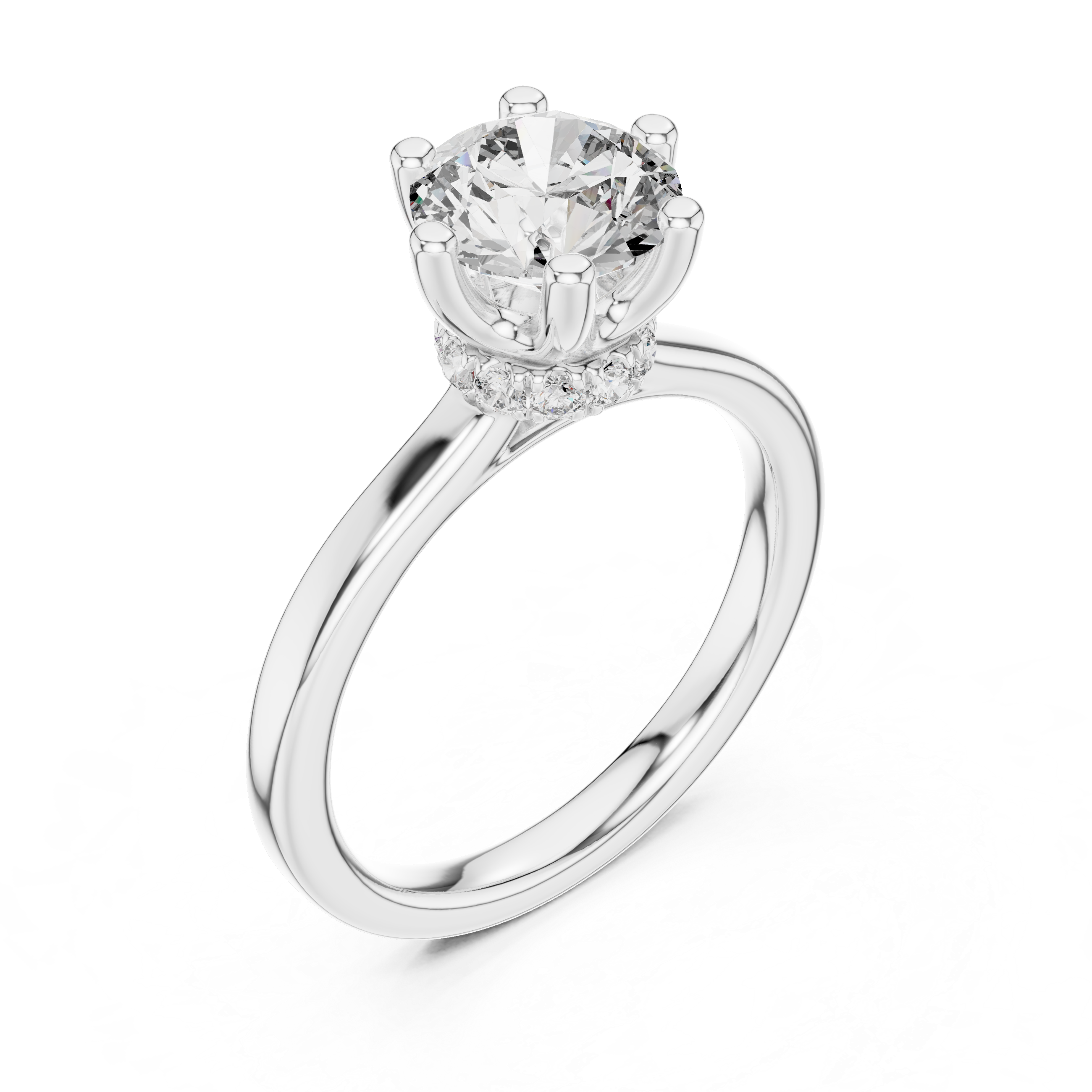Orliné Luxury Round Cut Diamond Solitaire Ring