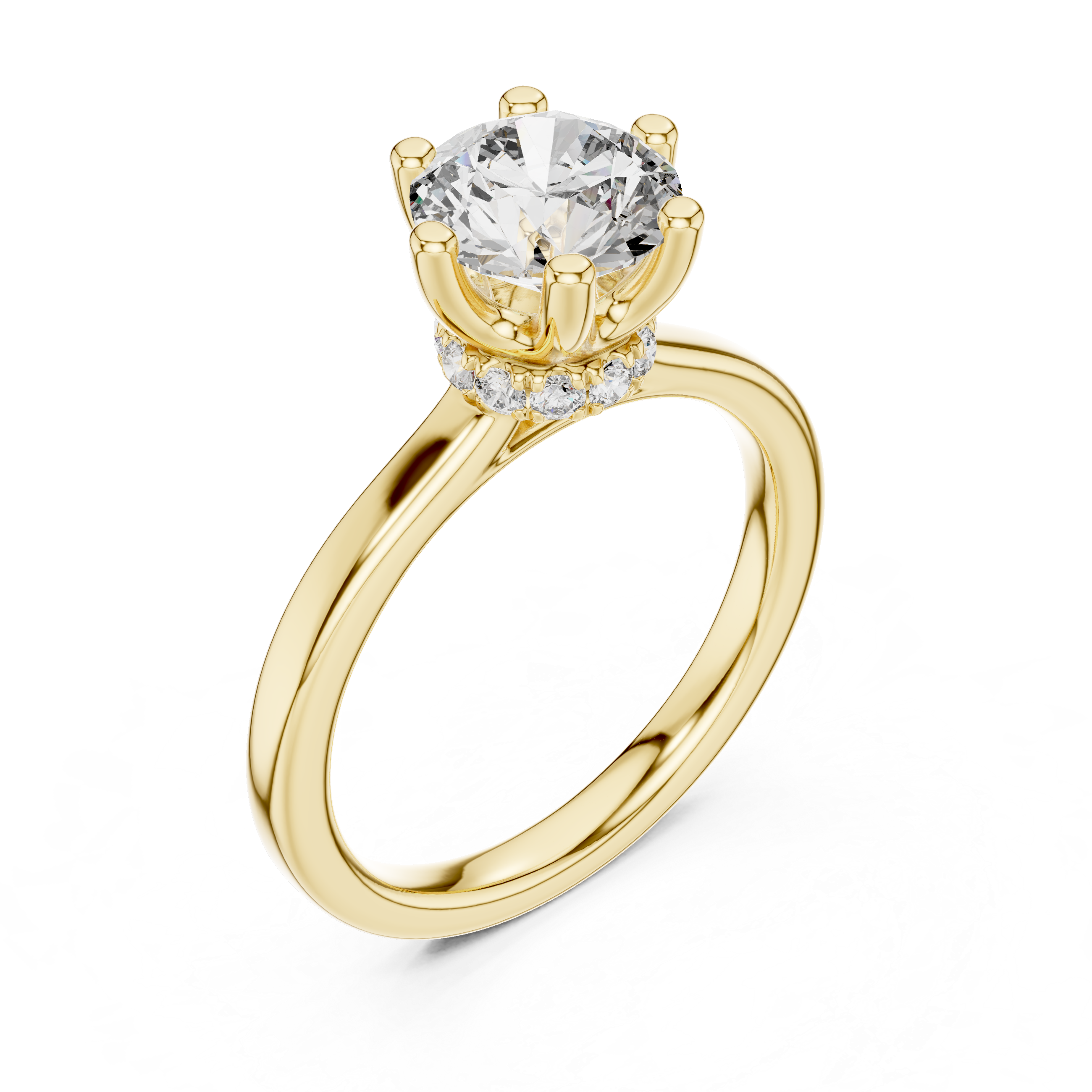 Orliné Luxury Round Cut Diamond Solitaire Ring