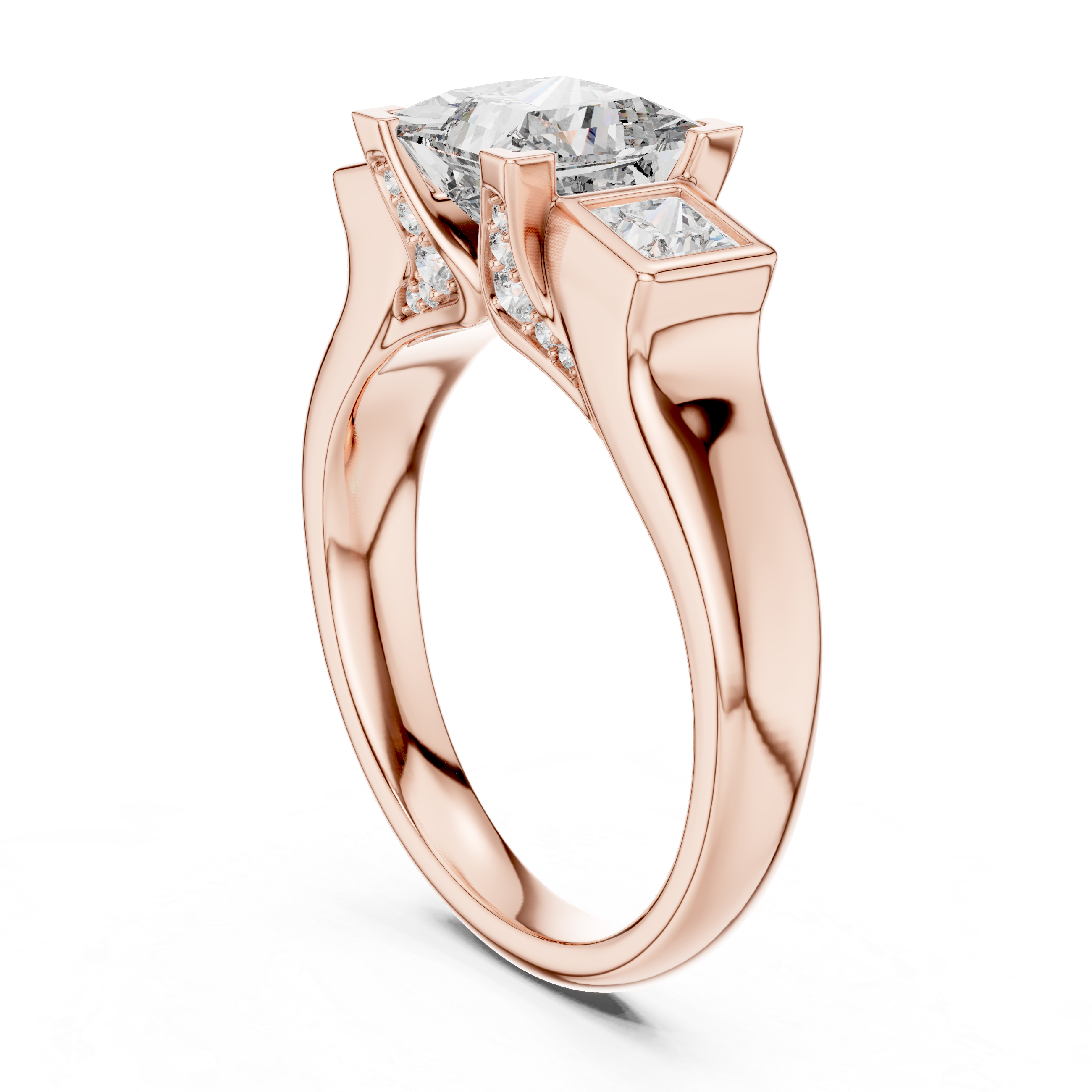 Trelisse Princess Cut Three Stone Diamond Ring