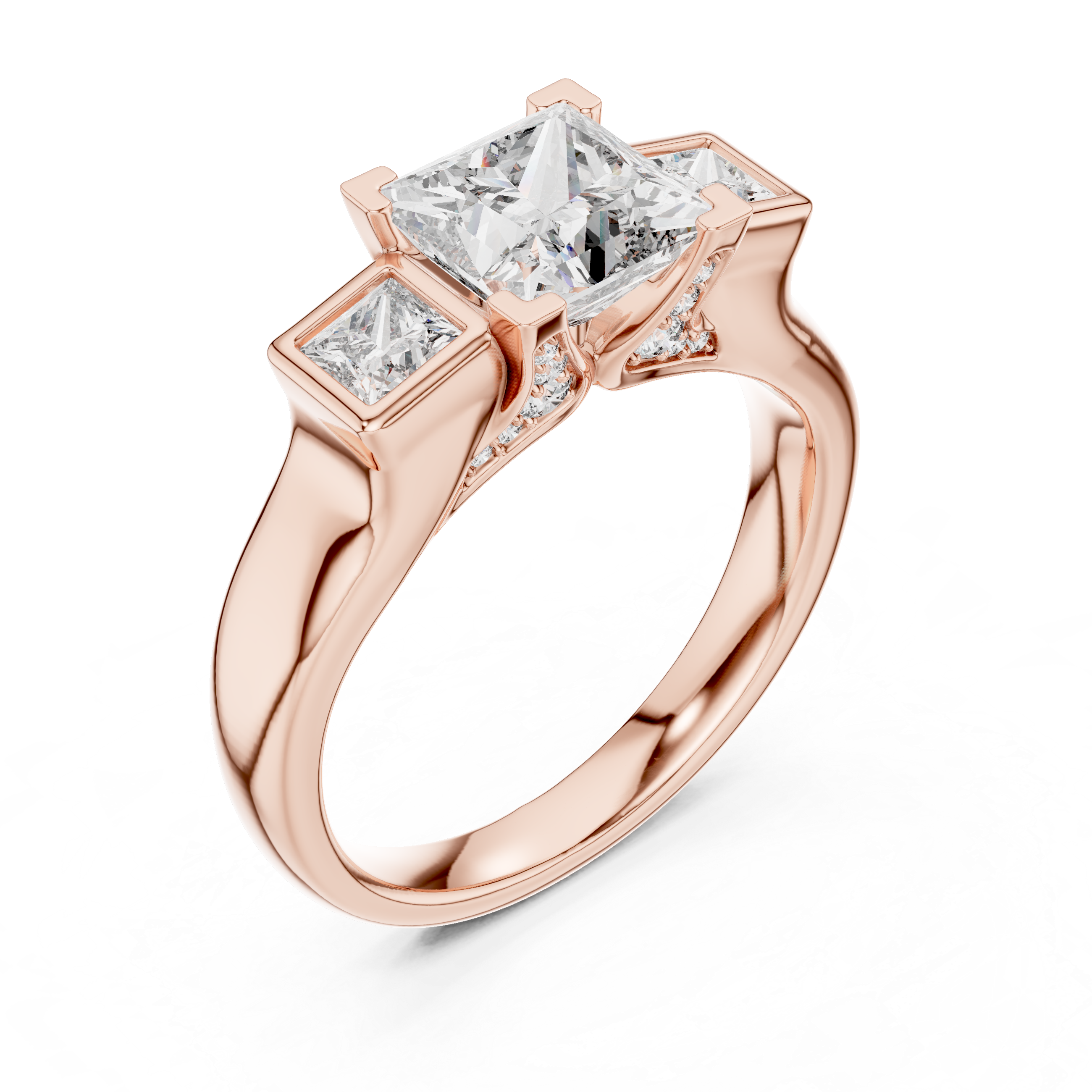 Trelisse Princess Cut Three Stone Diamond Ring