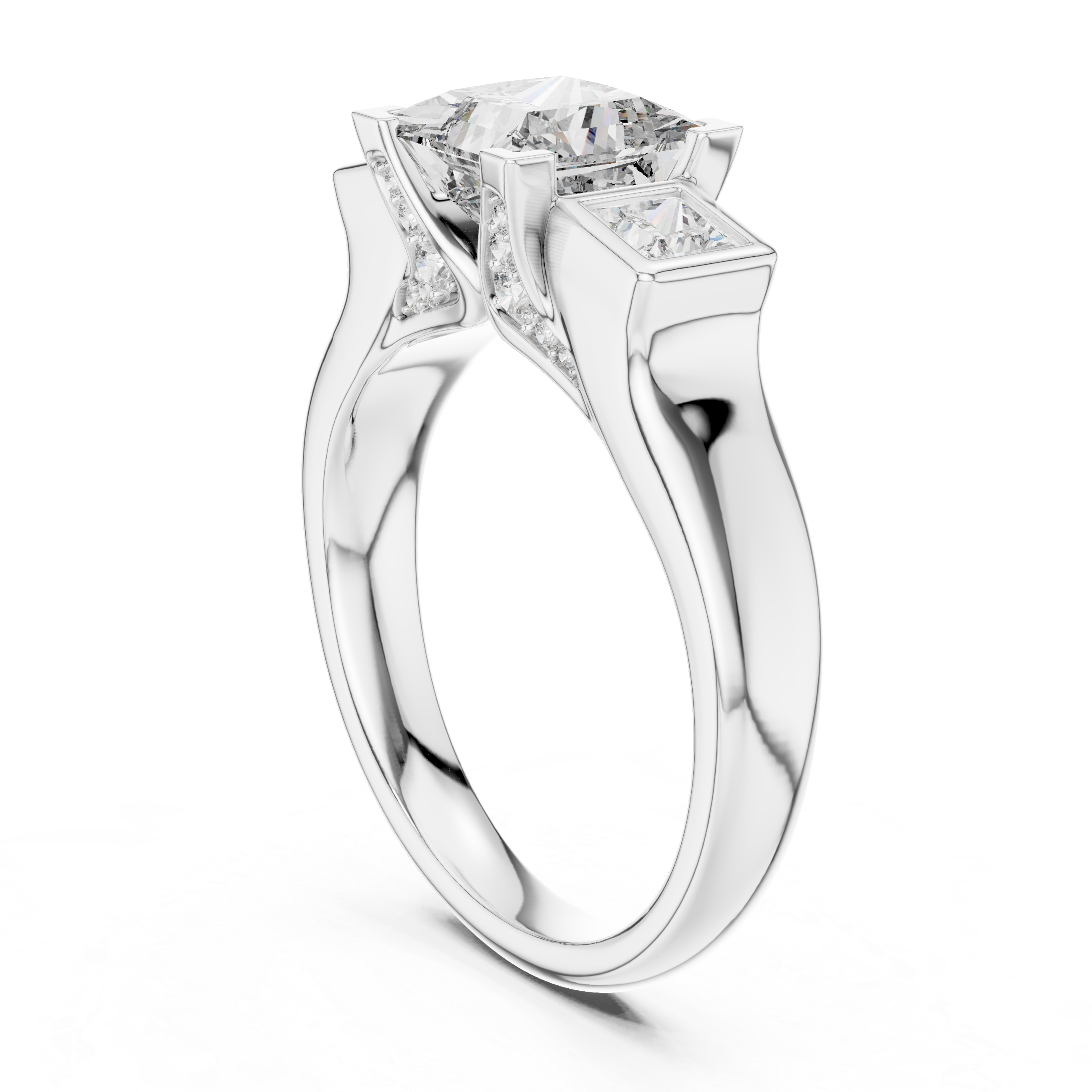 Trelisse Princess Cut Three Stone Diamond Ring
