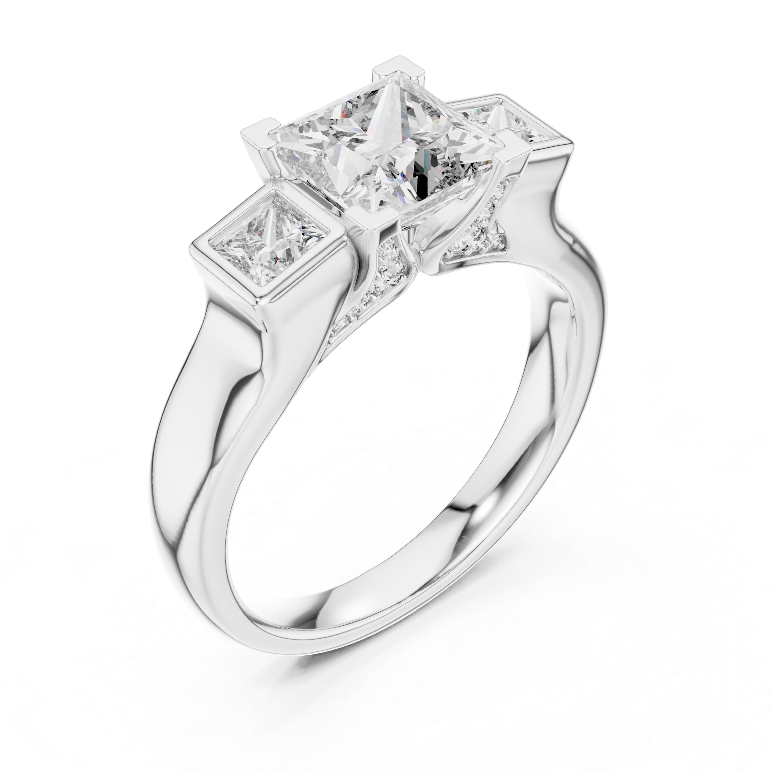 Trelisse Princess Cut Three Stone Diamond Ring