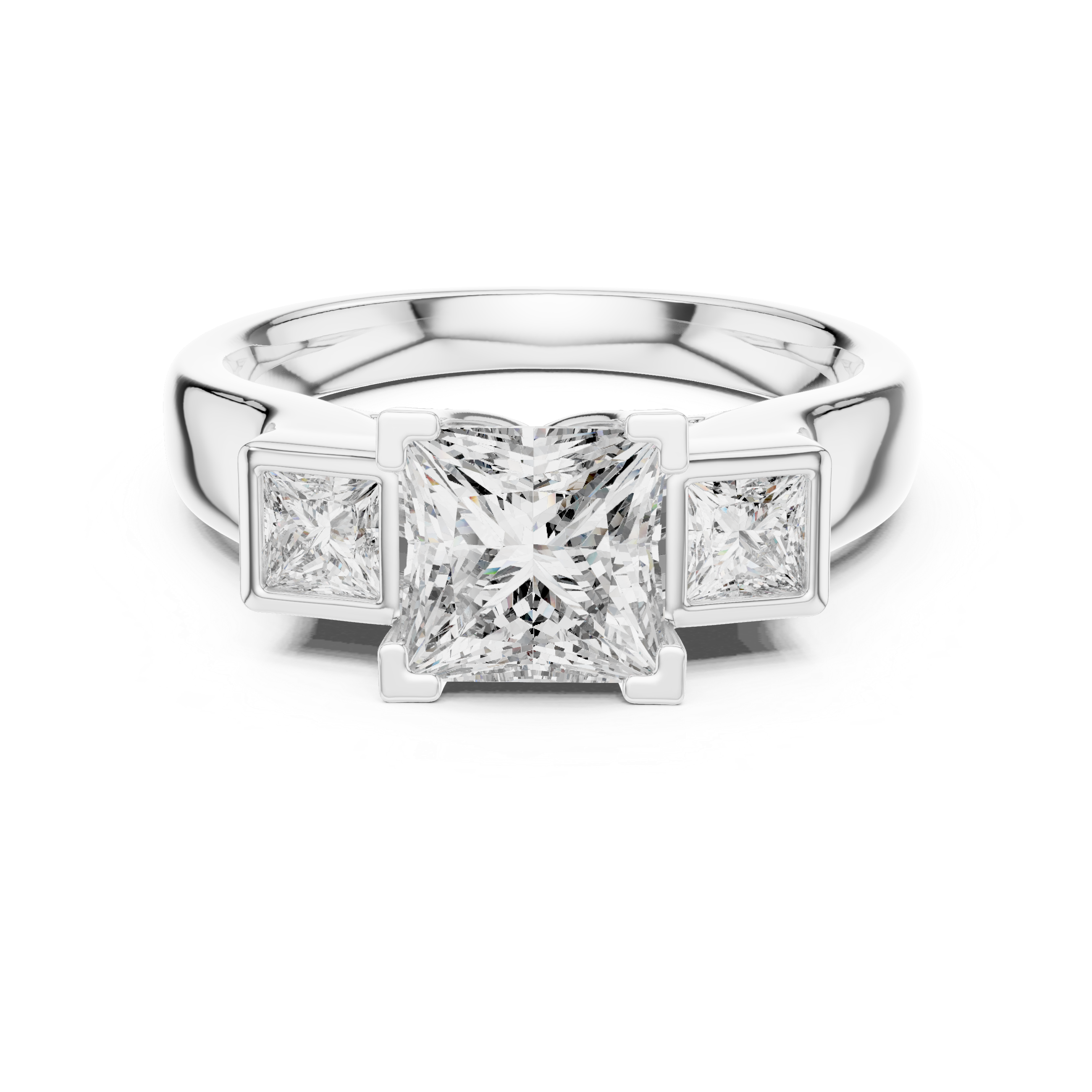 Trelisse Princess Cut Three Stone Diamond Ring