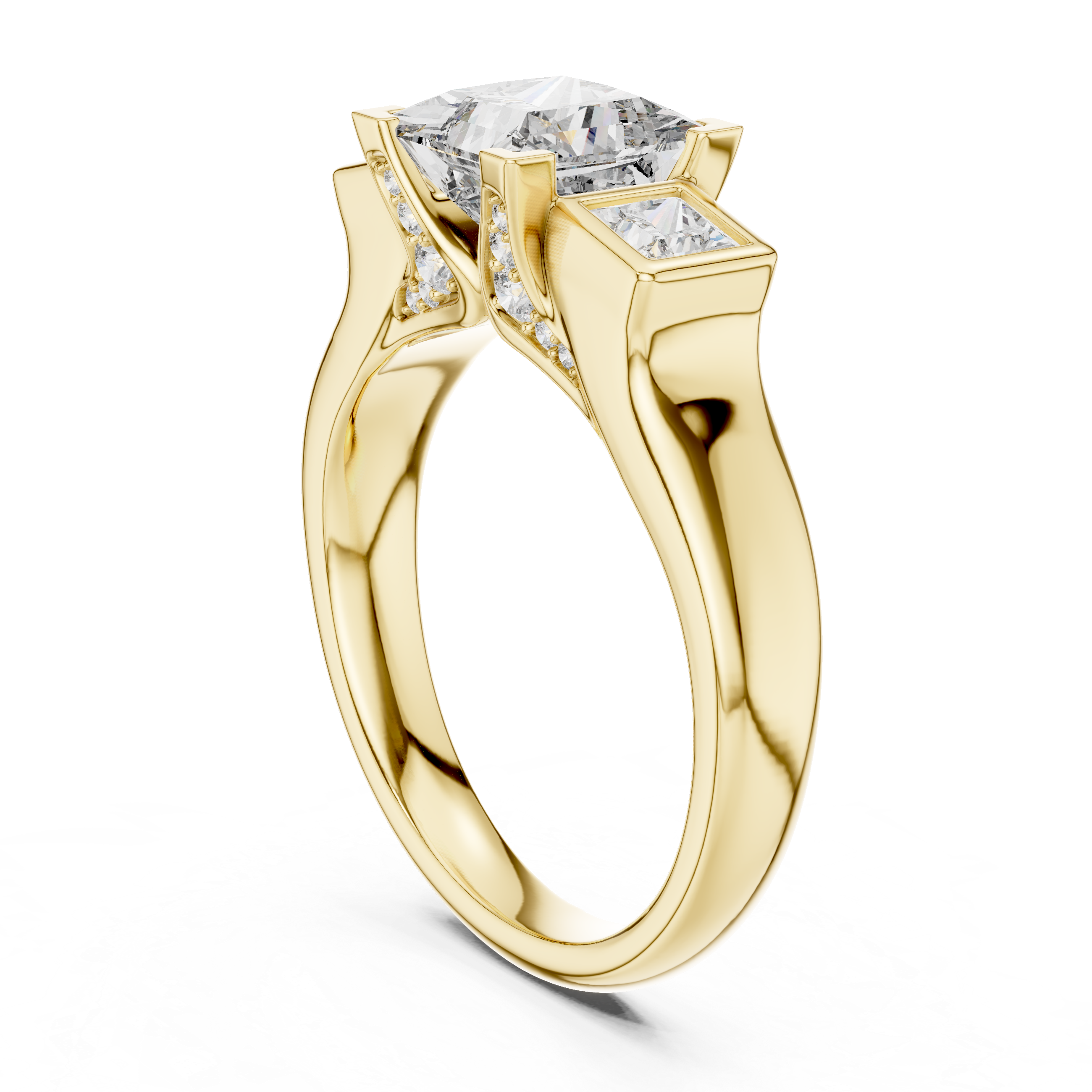 Trelisse Princess Cut Three Stone Diamond Ring