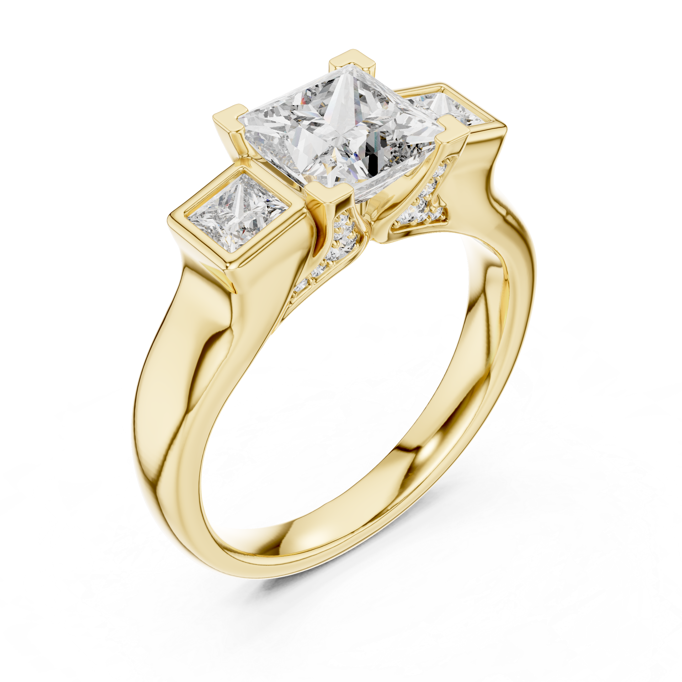 Trelisse Princess Cut Three Stone Diamond Ring