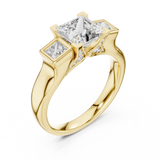 Trelisse Princess Cut Three Stone Diamond Ring