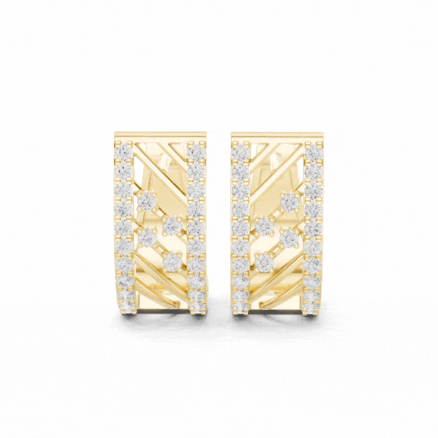 Velastra Diamond Geometric Hoop Earrings