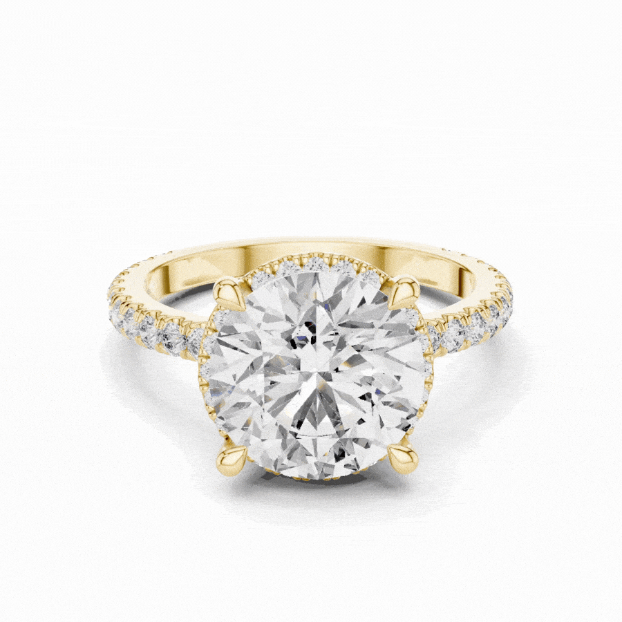 Seravelle Oval Hidden Halo Diamond Engagement Ring