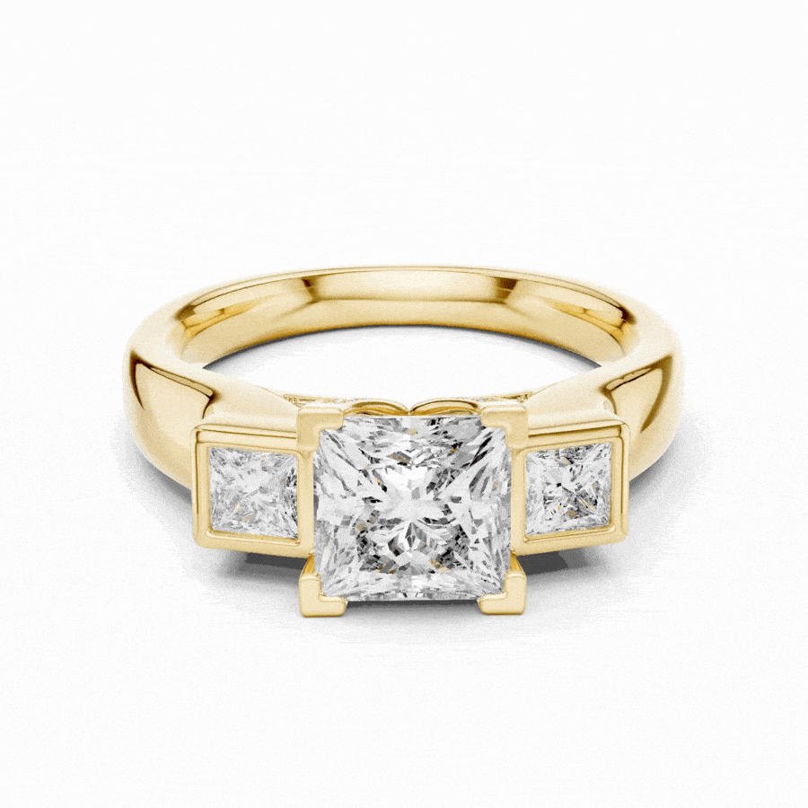 Trelisse Princess Cut Three Stone Diamond Ring