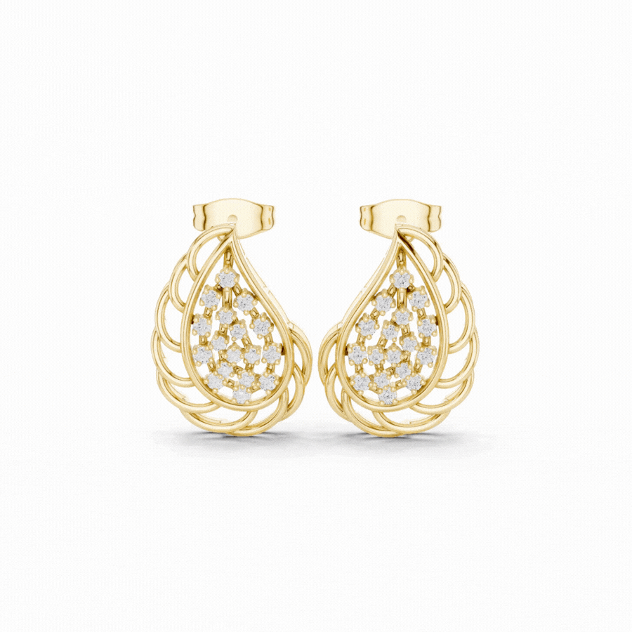 Velunira Floral Diamond Drop Earrings
