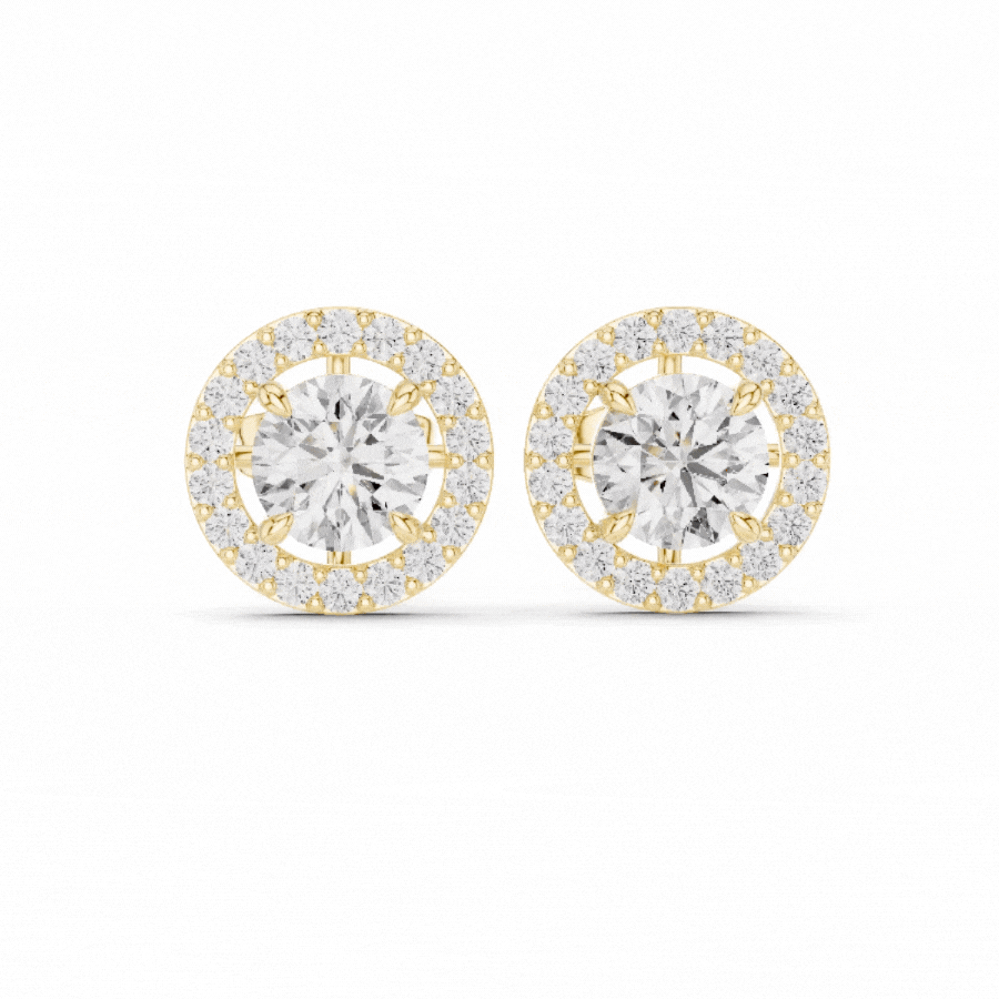 Crownlight Halo Diamond Stud Earrings