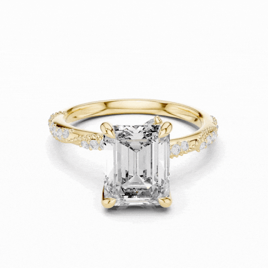 Imperia Twist Emerald Diamond Ring
