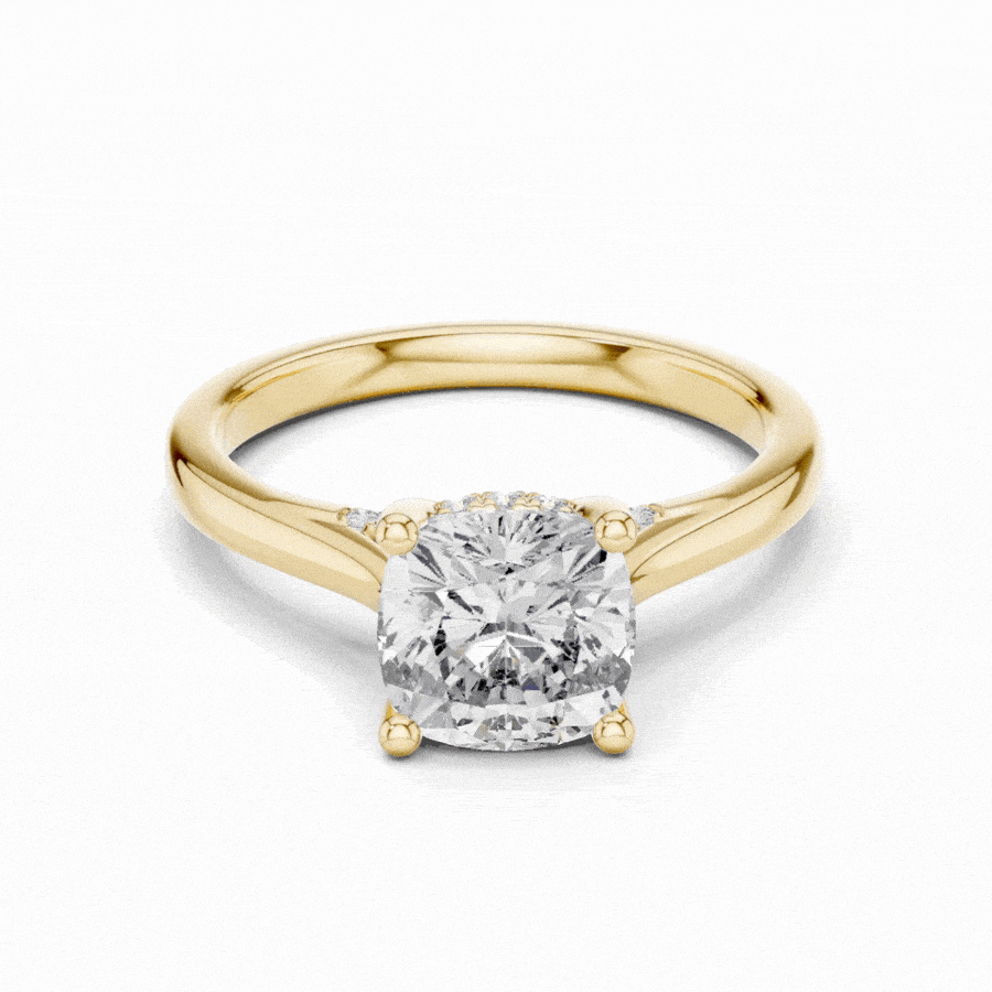 Veloura Cushion Cut Solitaire Diamond Engagement Ring