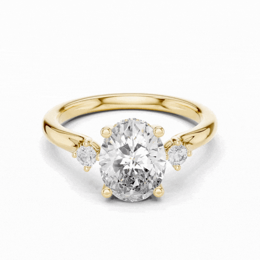 Empire Glow Oval Cut Diamond Engagement Ring