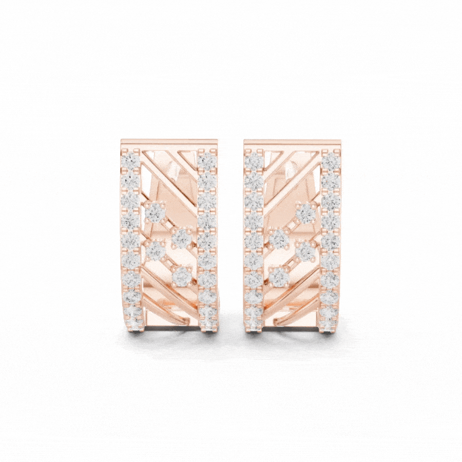 Velastra Diamond Geometric Hoop Earrings