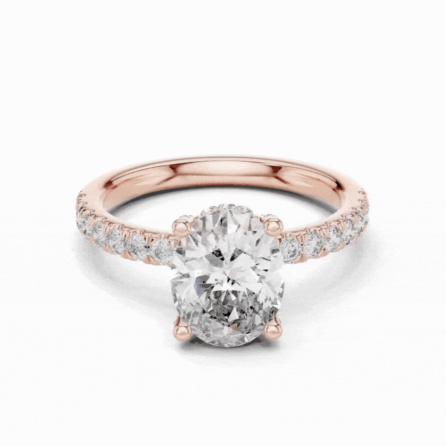 Elovira Oval Cut Pavé Diamond Engagement Ring