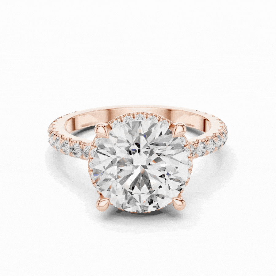 Seravelle Oval Hidden Halo Diamond Engagement Ring