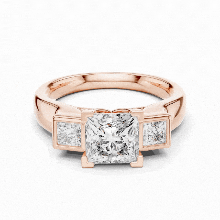 Trelisse Princess Cut Three Stone Diamond Ring