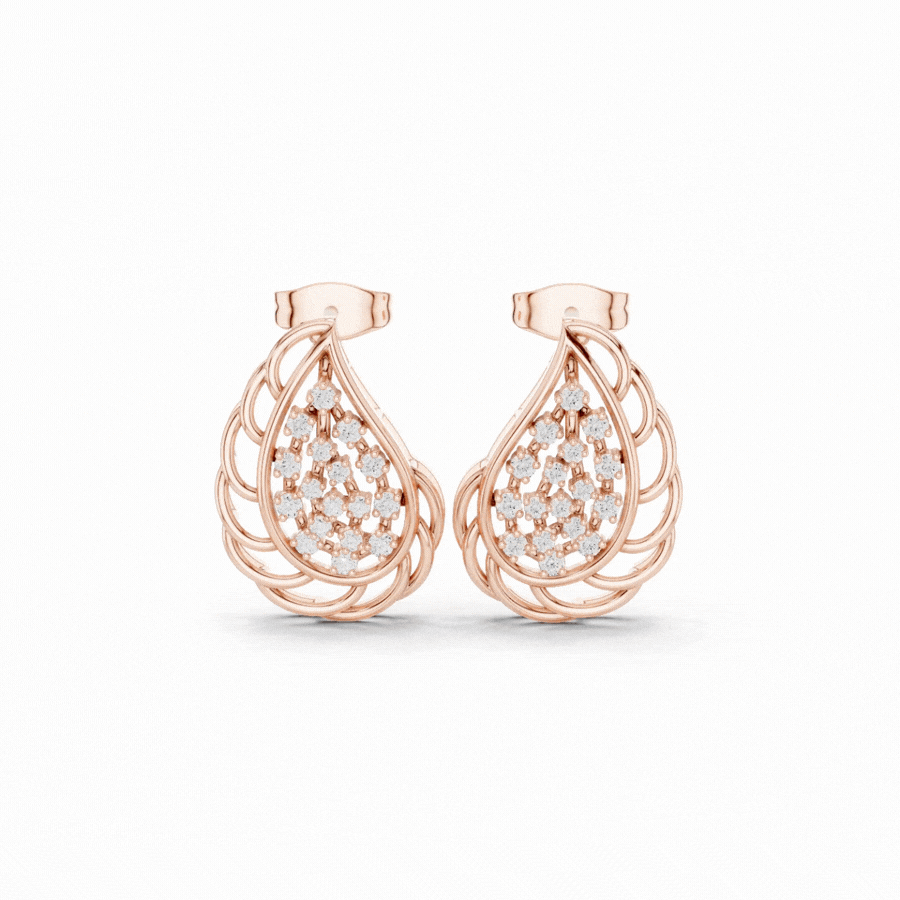 Velunira Floral Diamond Drop Earrings