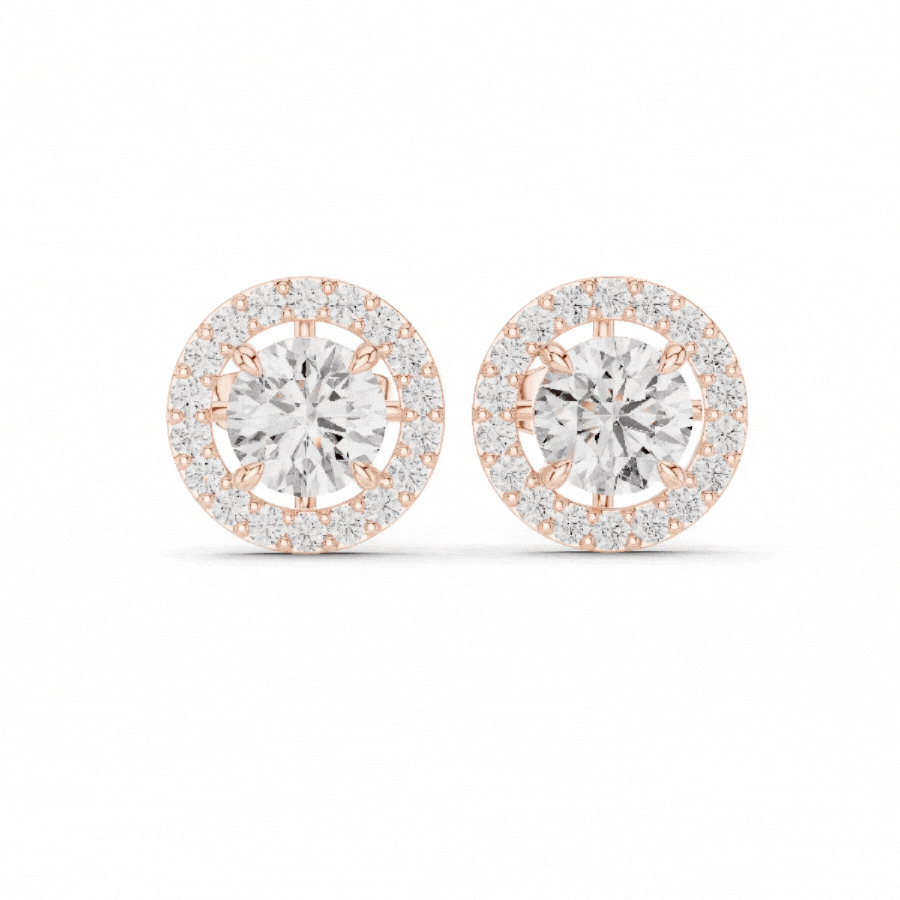 Crownlight Halo Diamond Stud Earrings