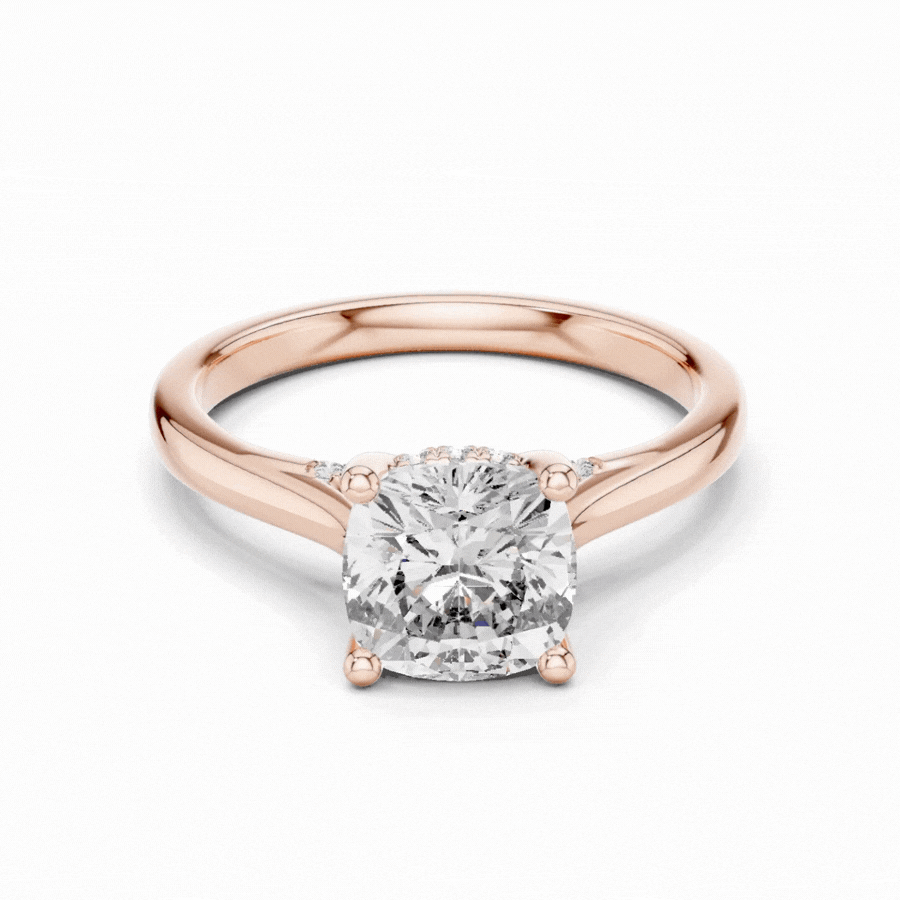 Veloura Cushion Cut Solitaire Diamond Engagement Ring