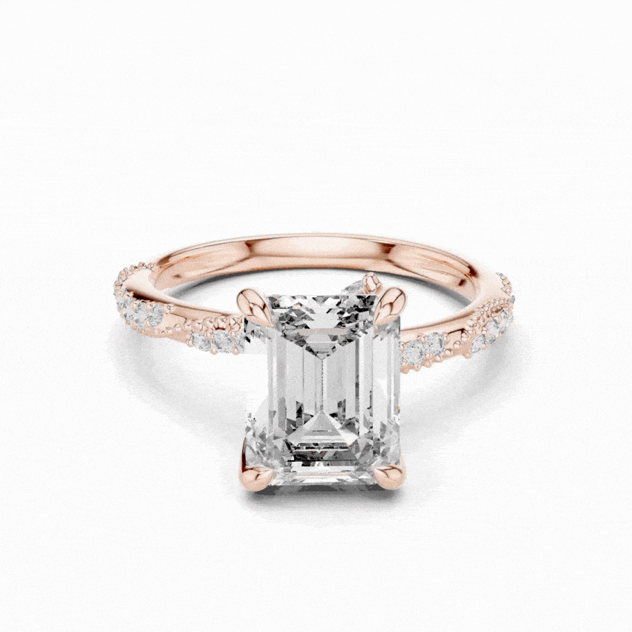 Imperia Twist Emerald Diamond Ring