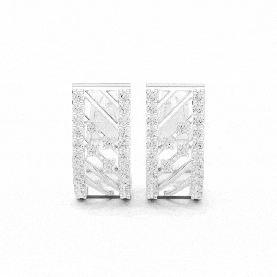 Velastra Diamond Geometric Hoop Earrings