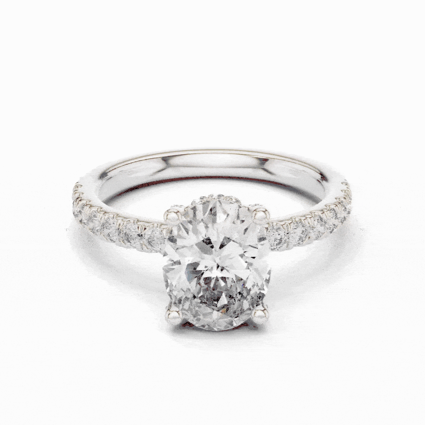 Elovira Oval Cut Pavé Diamond Engagement Ring