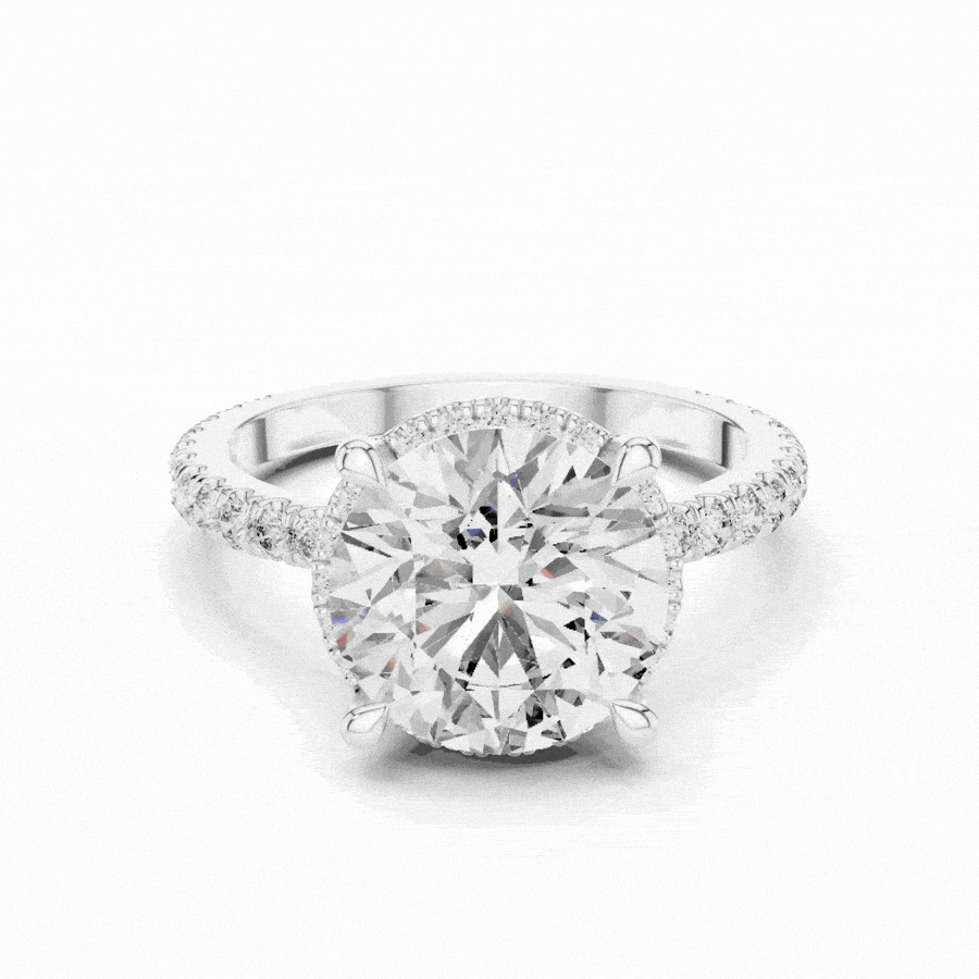 Seravelle Oval Hidden Halo Diamond Engagement Ring