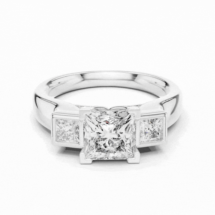 Trelisse Princess Cut Three Stone Diamond Ring