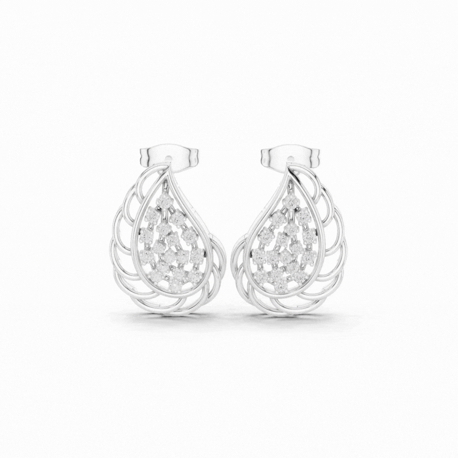 Velunira Floral Diamond Drop Earrings