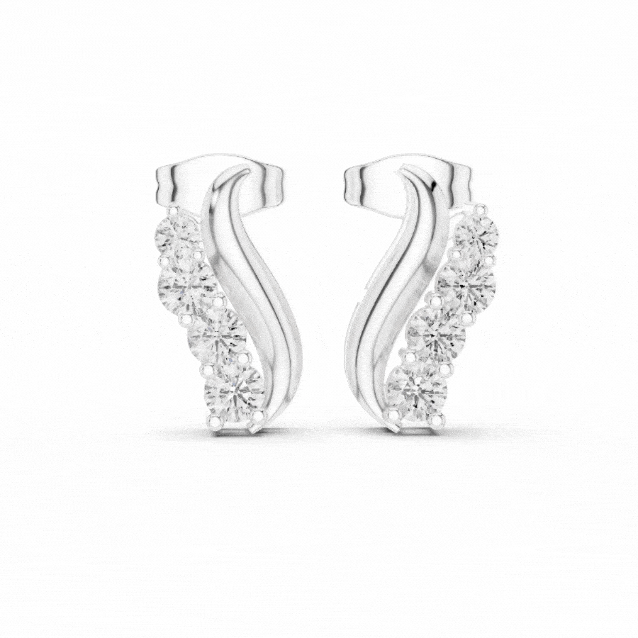 Marina Wave Diamond Earrings
