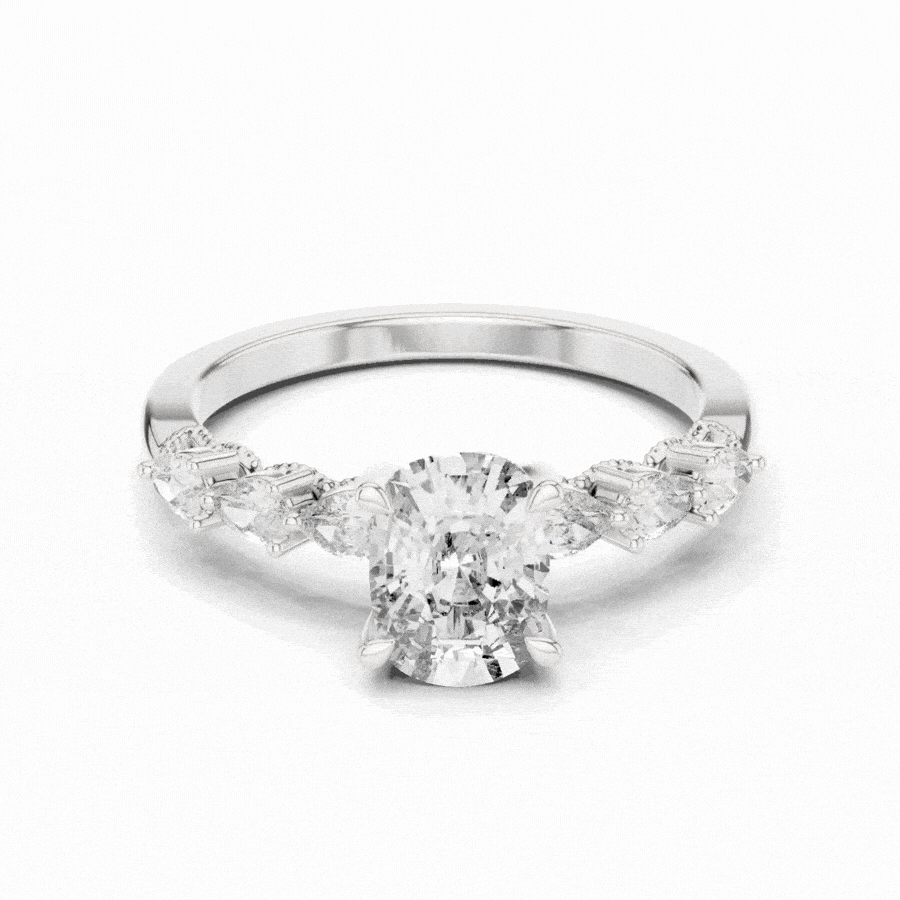 Veloura Elongated Cushion Diamond Ring