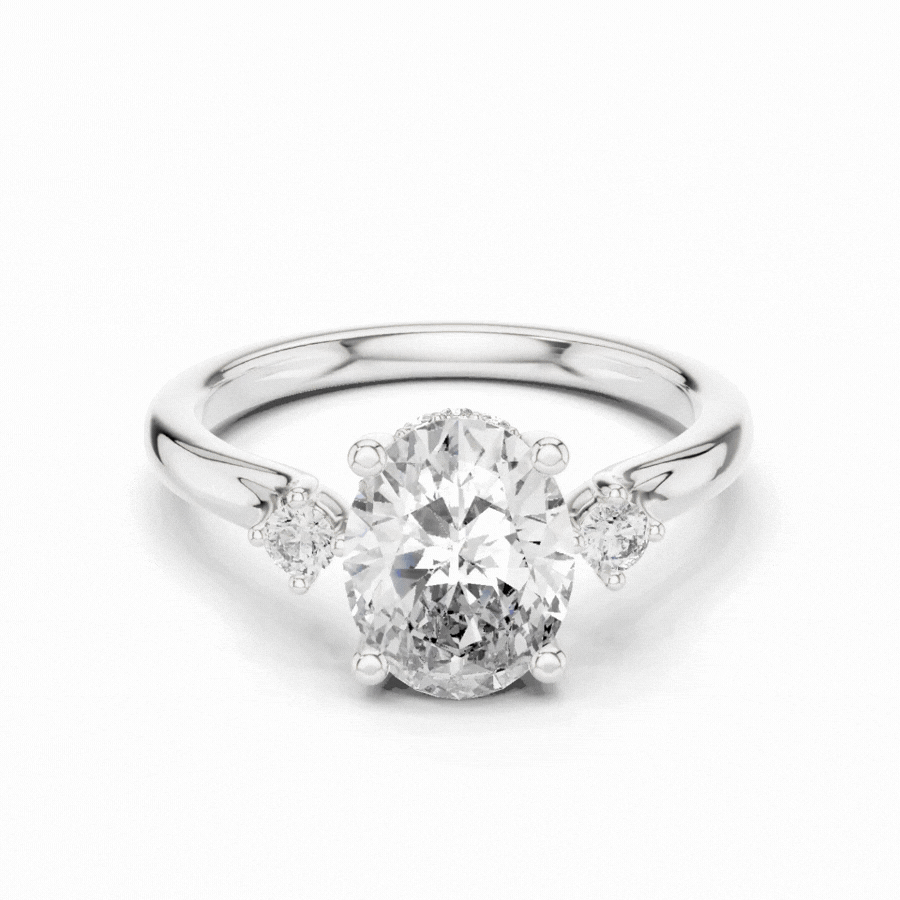 Empire Glow Oval Cut Diamond Engagement Ring