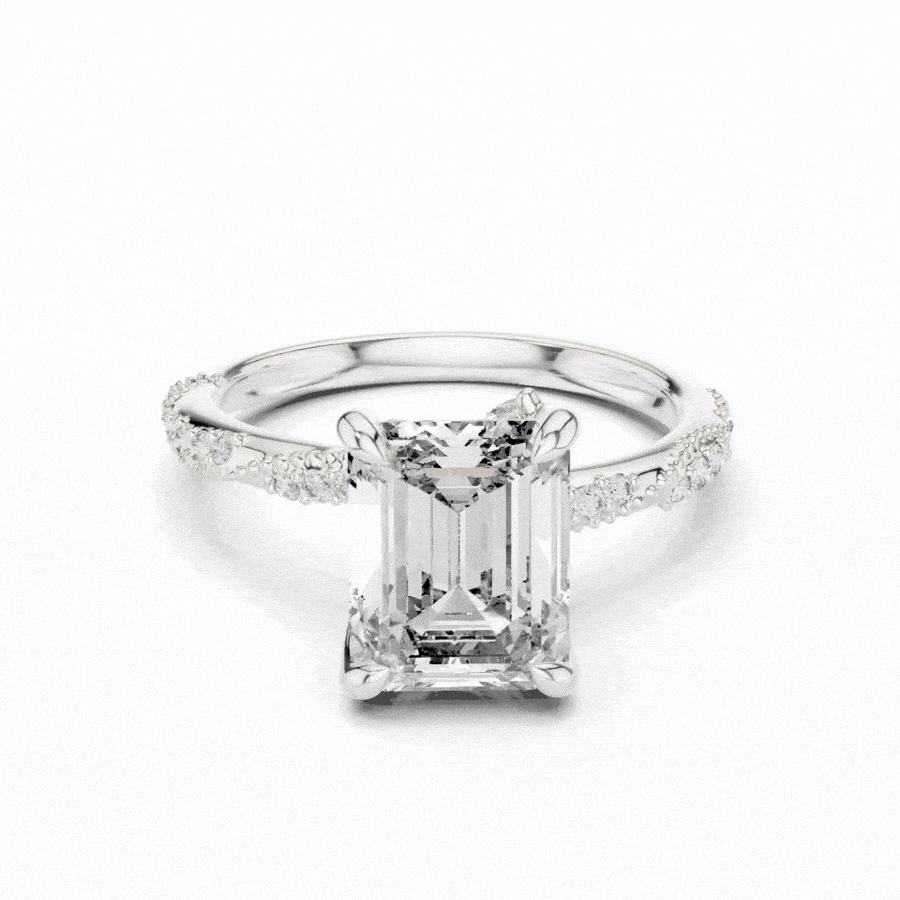 Imperia Twist Emerald Diamond Ring