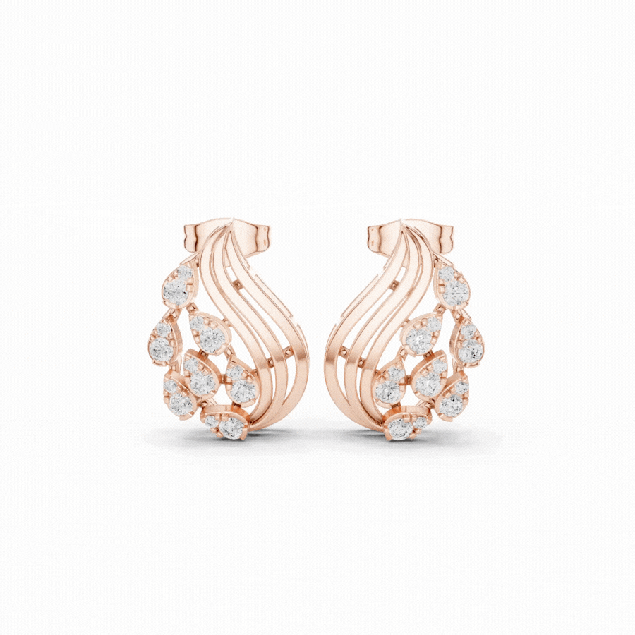 Aqualeaf Flow Diamond Earrings