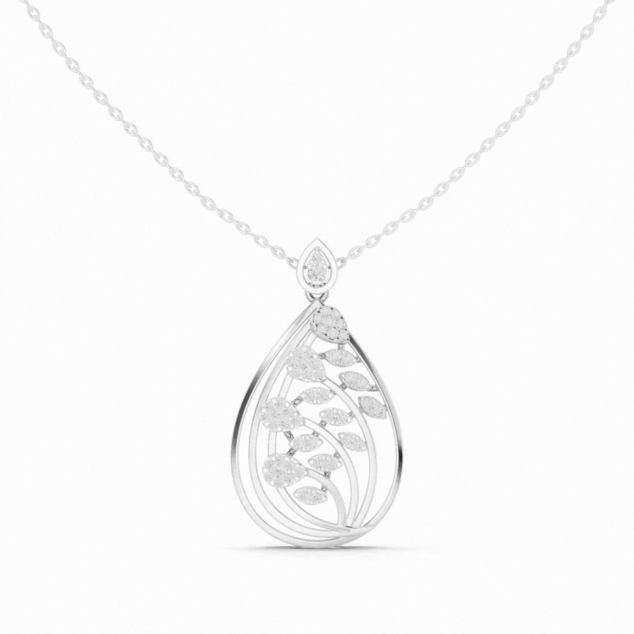 Aquafolia Diamond Pendant