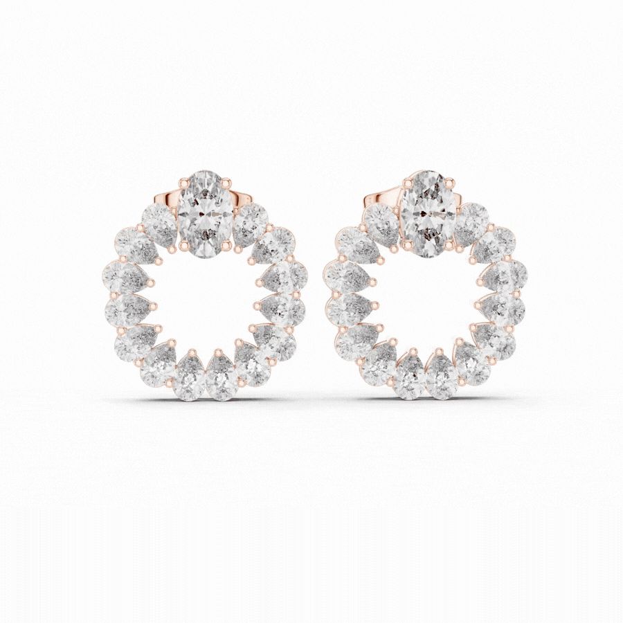 Oval & Pear Cut Diamond Earrings