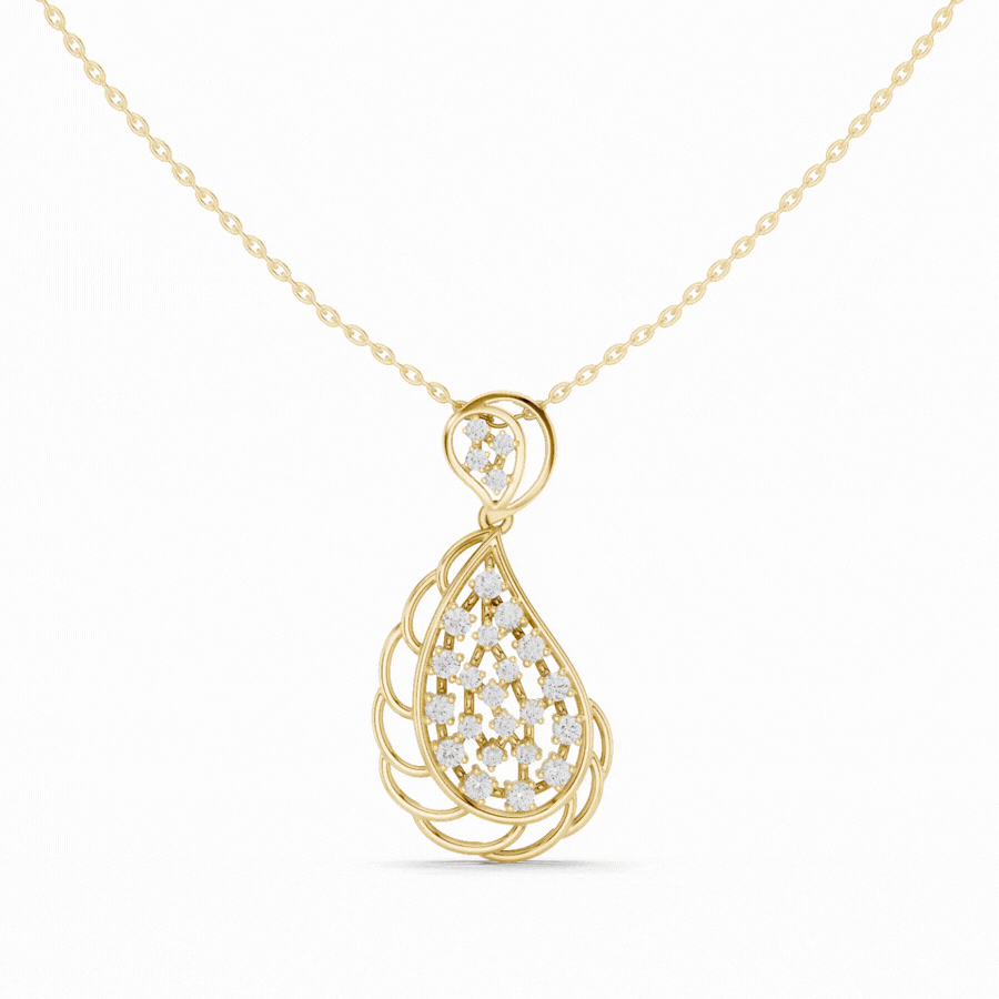 Leafdrop Water Drop Diamond Pendant