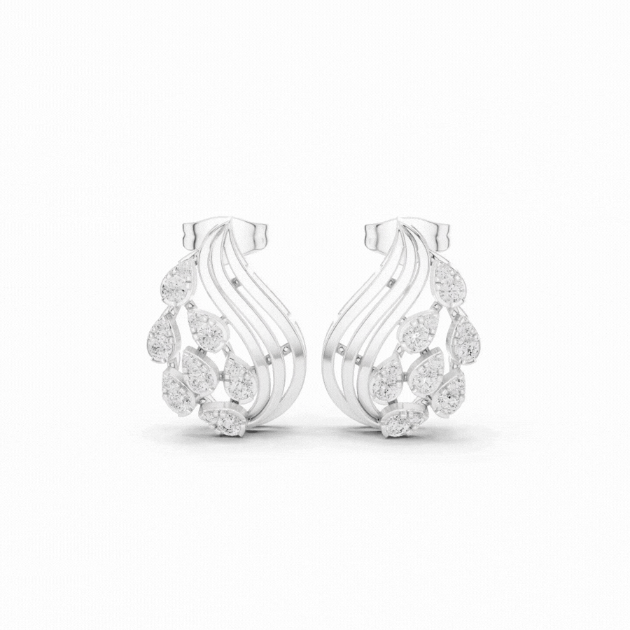 Aqualeaf Flow Diamond Earrings