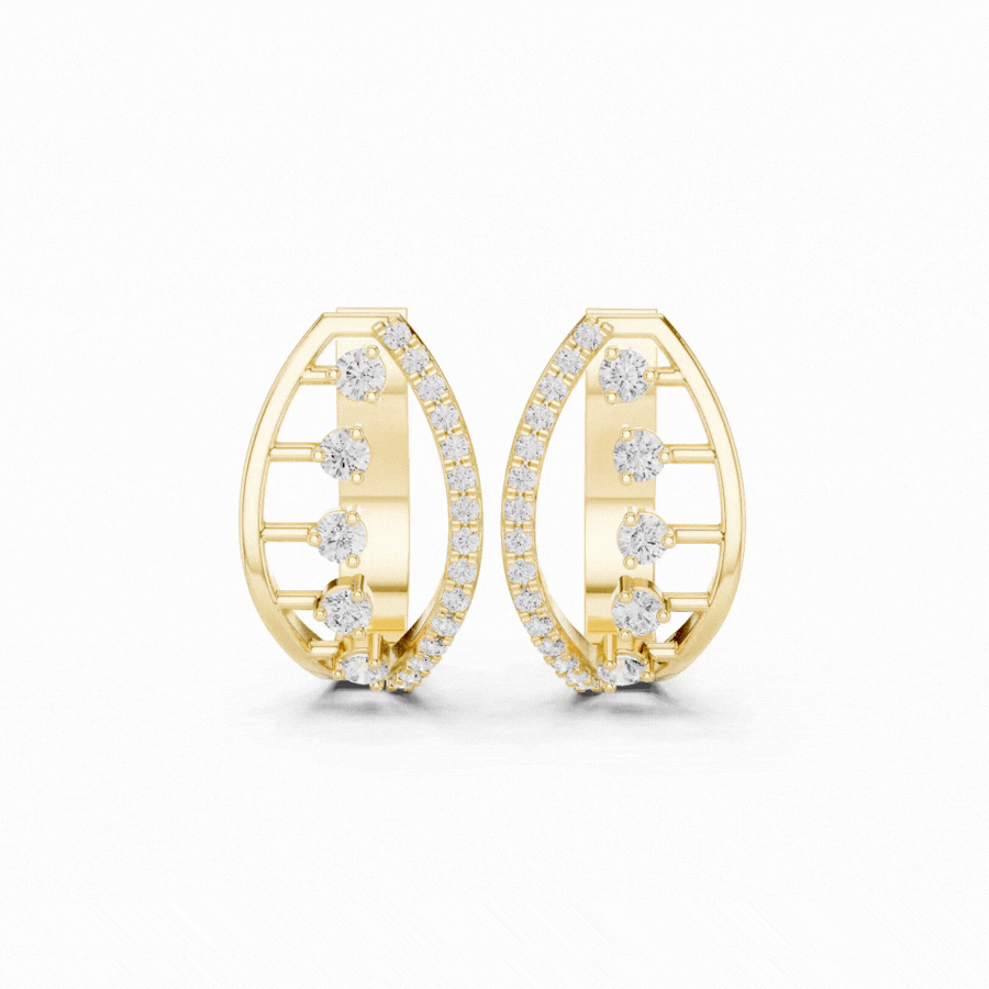 Velmira Five Stone Hoop Earrings