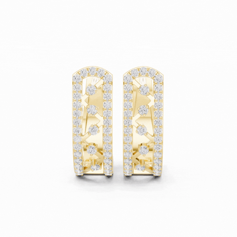 Crownelia Diamond Huggie Hoop Earrings