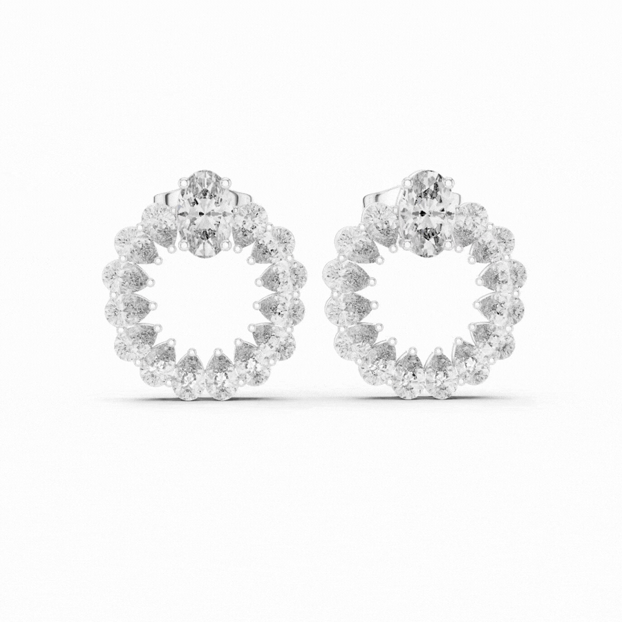Oval & Pear Cut Diamond Earrings