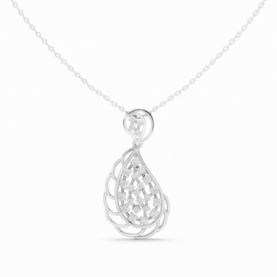 Leafdrop Water Drop Diamond Pendant