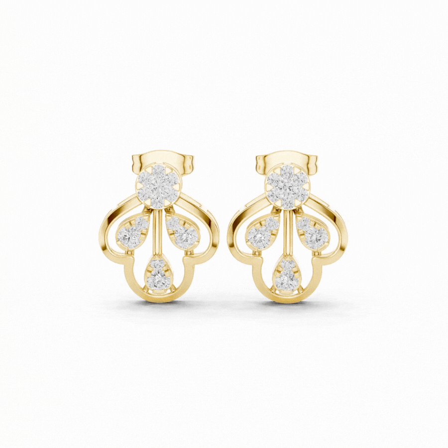 Senlisse Lotus Diamond Earrings