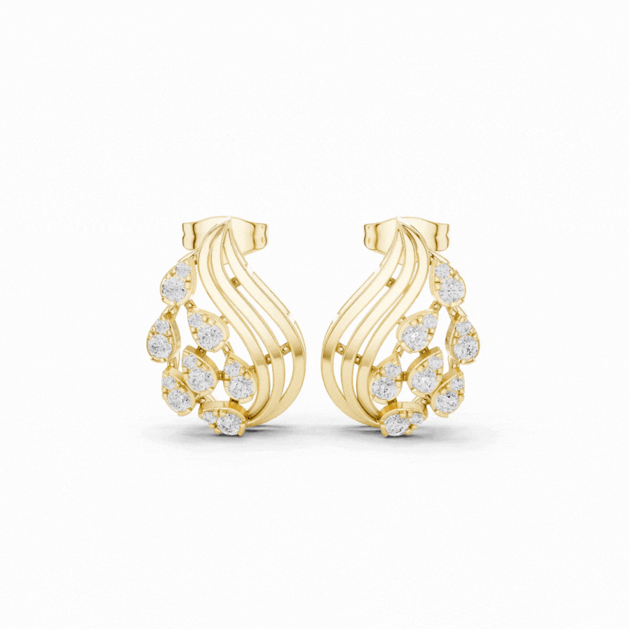 Aqualeaf Flow Diamond Earrings