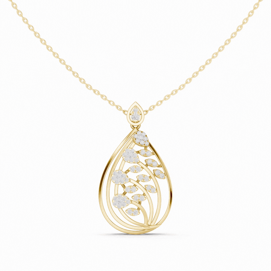 Aquafolia Diamond Pendant