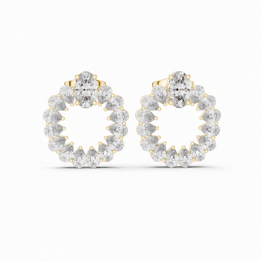 Oval & Pear Cut Diamond Earrings