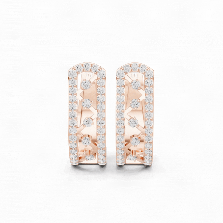 Crownelia Diamond Huggie Hoop Earrings