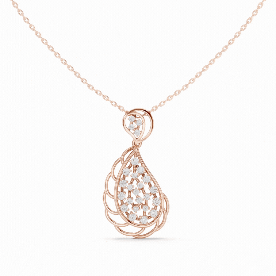 Leafdrop Water Drop Diamond Pendant